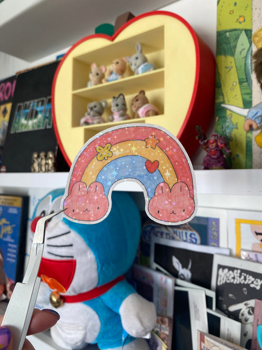 Bunny Rainbow Sticker!