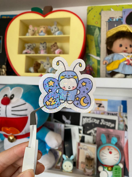 Nighttime butterfly sticker